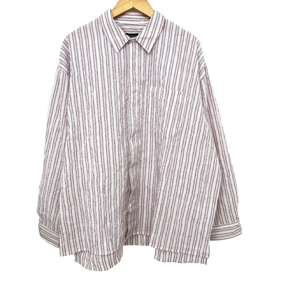 Urban Outfitters Men's Crinkle Long Sleeve Shirt Oversized Large - Picture 1 of 11